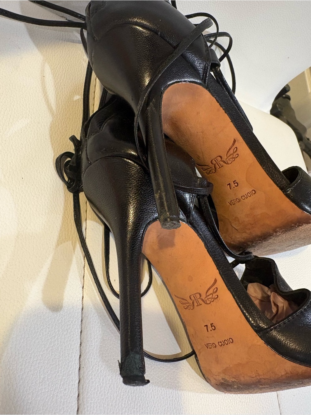 Rachel Roy Black Lace-Up Pointed-Toe Women's Heels - Picture 5 of 5